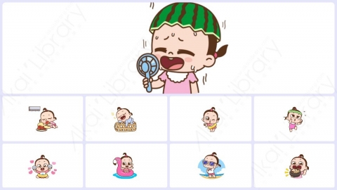 视频素材 可爱呆萌小女孩动态表情包_20