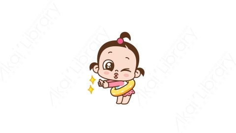 视频素材 可爱呆萌小女孩动态表情包_20_05
