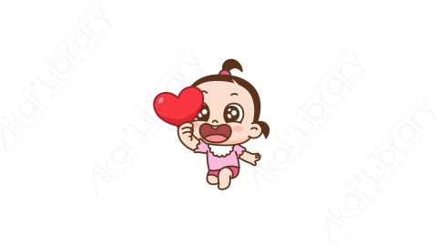 视频素材 可爱呆萌小女孩动态表情包_21_17