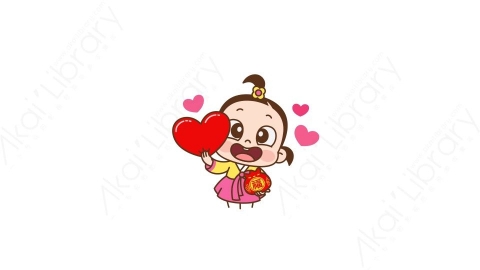 视频素材 视频素材 可爱呆萌小女孩动态表情包_22_08