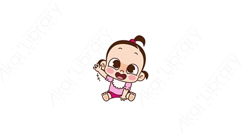 视频素材 可爱呆萌小女孩动态表情包_24_19