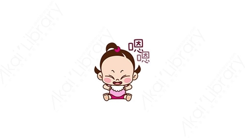 视频素材 可爱呆萌小女孩动态表情包_24_22