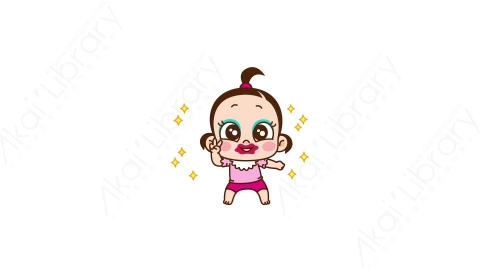 视频素材 可爱呆萌小女孩动态表情包_25_18