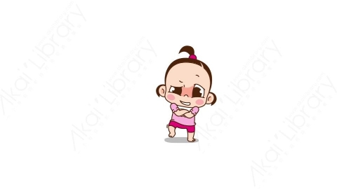 视频素材 可爱呆萌小女孩动态表情包_26_11