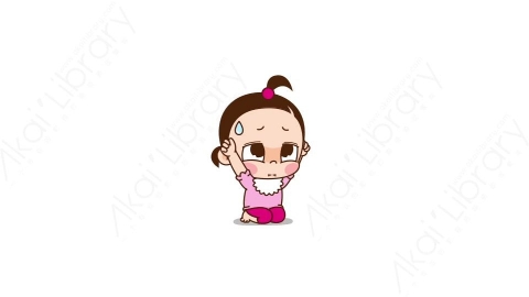 视频素材 可爱呆萌小女孩动态表情包_26_12