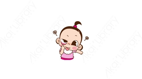 视频素材 可爱呆萌小女孩动态表情包_26_14