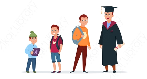 图片素材 扁平学生人物日常角色-5