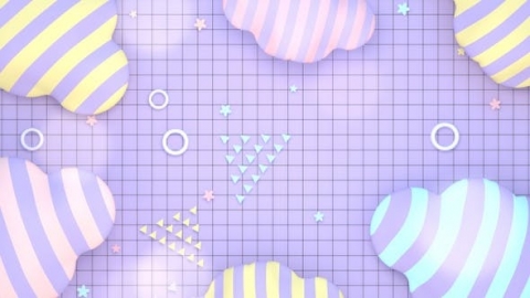 视频素材 孟菲斯时尚几何图形列表和网格背景视频素材stylish-geometric-shapes-and-grid-VFPA7L3