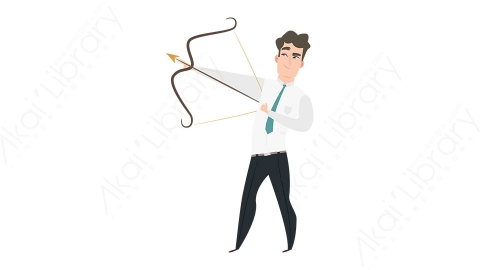 图片素材 扁平射箭商务男人物商务角色-2