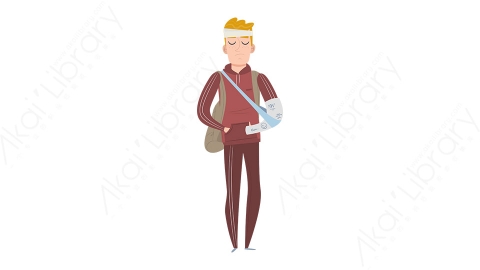 图片素材 扁平受伤男生学生人物日常角色-8