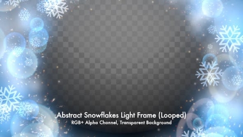 视频素材 前景雪花粒子气泡包围屏幕动画视频素材abstract-snowflakes-light-frame-TU26JVM