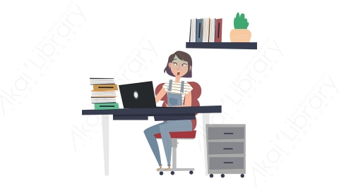 图片素材 扁平惊吓女生学生人物日常角色-8