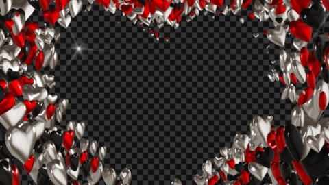 视频素材 心形气球红心包围屏幕动画视频素材heart-overlay-2-DUK8ZBT