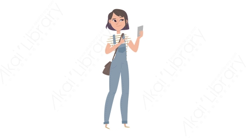 图片素材 扁平女生学生人物日常角色-12
