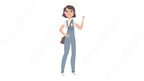 图片素材 扁平女生学生人物日常角色-2