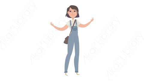 图片素材 扁平女生学生人物日常角色-3