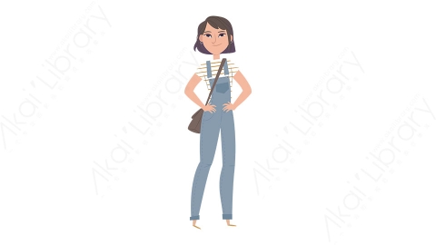 图片素材 扁平女生学生人物日常角色-4