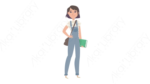 图片素材 扁平女生学生人物日常角色-5