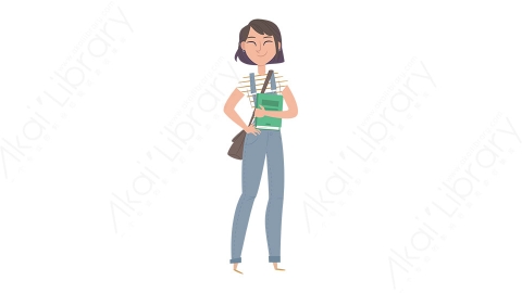 图片素材 扁平女生学生人物日常角色-7