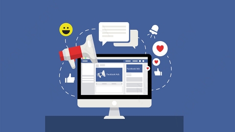 图片素材 扁平facebook广告背景喇叭场景