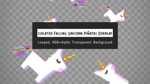 视频素材 前景下落的独角兽动画视频素材isolated-falling-unicorn-pinatas-overlay-NHSGXVU.zip