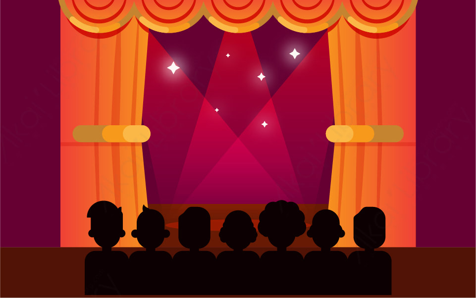 图片素材扁平剧院舞台背景场景 源库素材网
