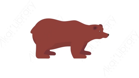 AE模板 06-bear-1狗熊MG扁平卡通动物元素图标