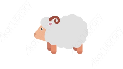 AE模板 11-sheep绵羊小羊MG扁平卡通动物元素图标