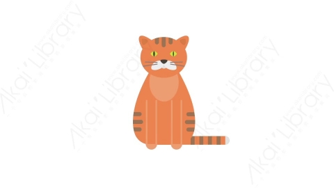 AE模板 20-cat-1小猫猫咪MG扁平卡通动物元素图标