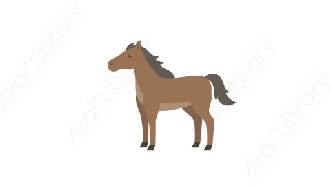AE模板 22-horse小马MG扁平卡通动物元素图标