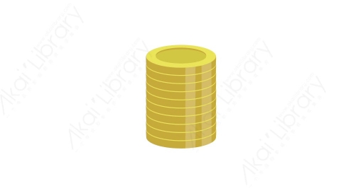 AE模板 05-coins-1一摞金币MG扁平卡通金融财经元素图标