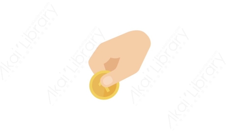 AE模板 34-coin手拿硬币MG扁平卡通商务办公元素图标