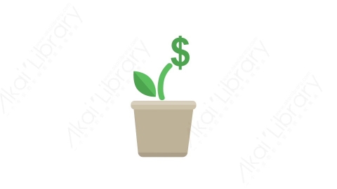 AE模板 21-money-plant盆栽植物MG扁平卡通商务办公元素图标