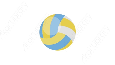 AE模板 01-ball-1沙滩排球MG扁平卡通体育运动器械元素图标