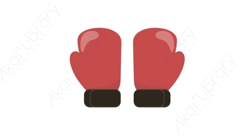 AE模板 09-boxing-gloves拳击手套MG扁平卡通体育运动器械元素图标