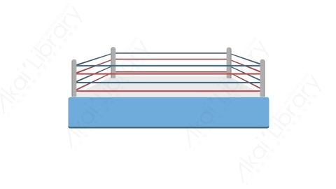 AE模板 10-boxing-ring拳击搏击擂台MG扁平卡通体育运动器械元素图标