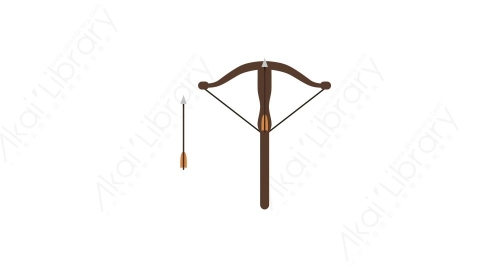 AE模板 11-crossbow弩箭MG扁平卡通体育运动器械元素图标