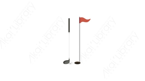 AE模板 17-golf-equipment高尔夫球杆设备MG扁平卡通体育运动器械元素图标