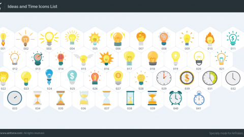AE模板 MG扁平卡通电灯泡思考元素图标包-icons__idea-time