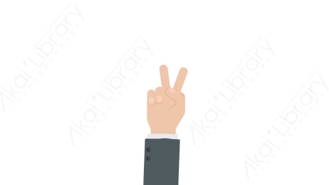 AE模板 07-peace手势动画耶和平MG扁平卡通手势动画