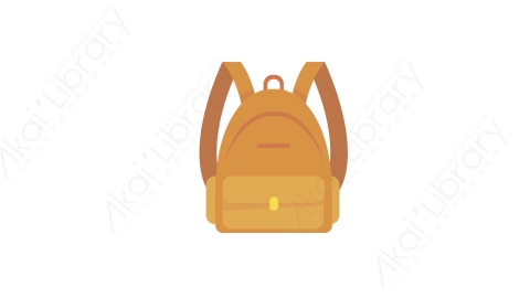 AE模板 01-backpack-1书包背包MG扁平卡通教育学校教室用具元素图标