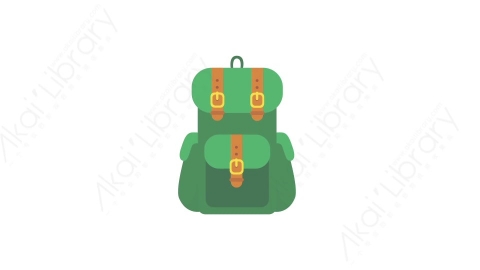 AE模板 02-backpack-2书包背包MG扁平卡通教育学校教室用具元素图标
