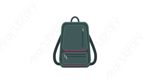 AE模板 28-backpack-4书包背包MG扁平卡通教育学校教室用具元素图标