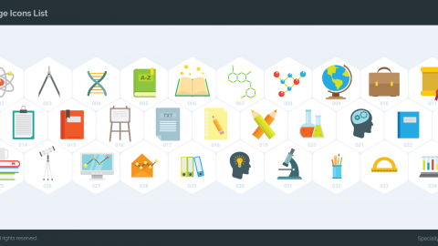 AE模板 MG扁平卡通教育知识科学元素图标包-icons__knowledge