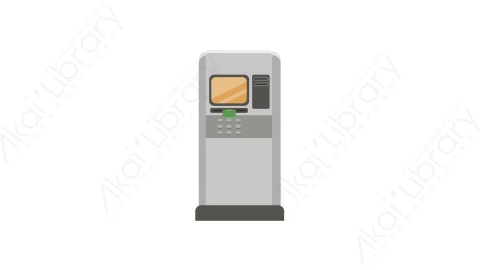 AE模板 01-atm-1ATM自助提款机MG扁平卡通街边街道马路公园元素图标