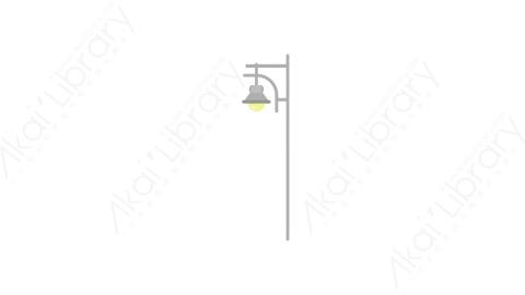AE模板 09-lamppost-2公园马路街边路灯MG扁平卡通街边街道马路公园元素图标