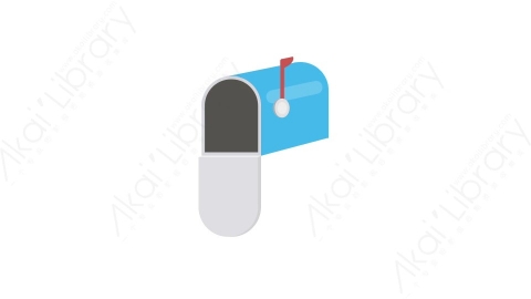 AE模板 11-mailbox-1邮箱信箱MG扁平卡通街边街道马路公园元素图标