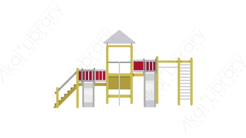 AE模板 14-playground公园游乐场MG扁平卡通街边街道马路公园元素图标