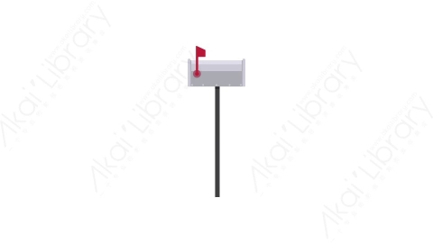 AE模板 26-mailbox-4邮箱信箱MG扁平卡通街边街道马路公园元素图标