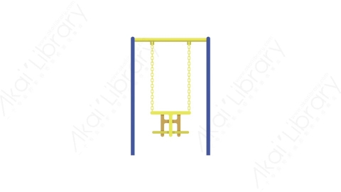 AE模板 31-swing公园秋千MG扁平卡通街边街道马路公园元素图标